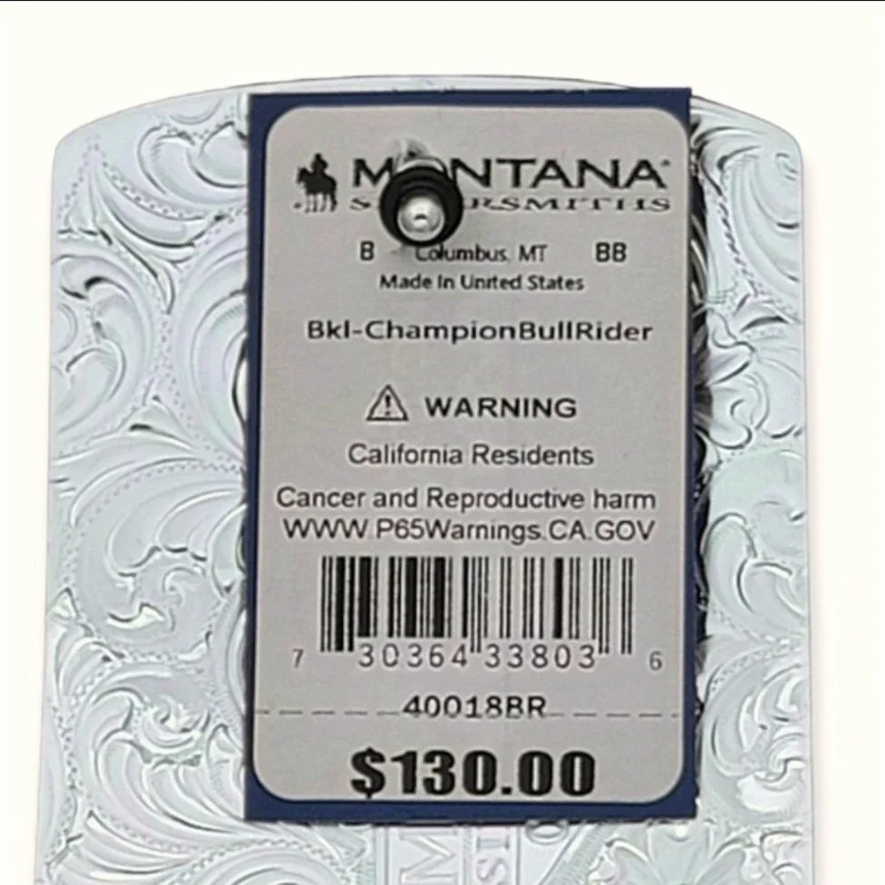 Montana Silversmiths‎ Fine Silver Champion Bull Rider Buckle Retail $130 ~ NEW